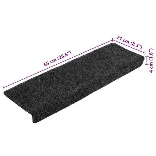 Prostirke za stepenice samoljepljive 20 kom 65x21x4 cm tamnosive pravokutne rubove - Tamno siva 20 Cijena