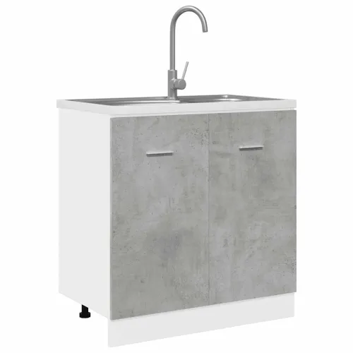 Ormarić za sudoper “Lyon” Betonsko sivi 80x46x81,5 cm Konstruirano drvo - Beton siva 1 x donji ormarić (2 vrata) 80 cm Cijena