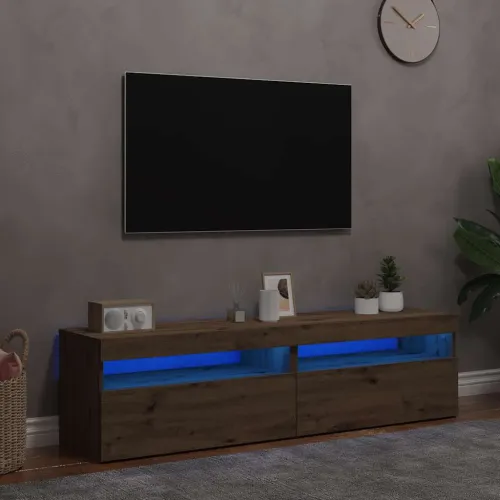 2-dijelni TV ormarić s LED svjetlima Umjetnički izrađen hrast - hrast artisan 2 75 cm Hrast artisan Cijena