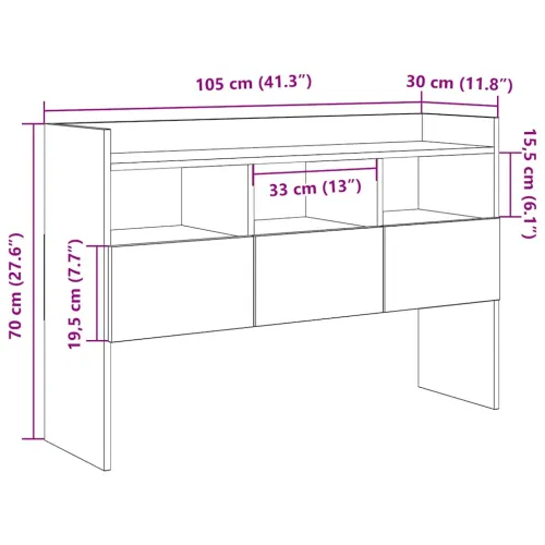Komoda Artisan hrast 105x30x70 cm izrađeno drvo - Hrast artisan Cijena