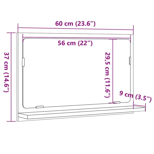 Kupaonski ormarić s ogledalom staro drvo 60x11x37 cm - Staro drvo 60 x 11 x 37 cm 1 Cijena