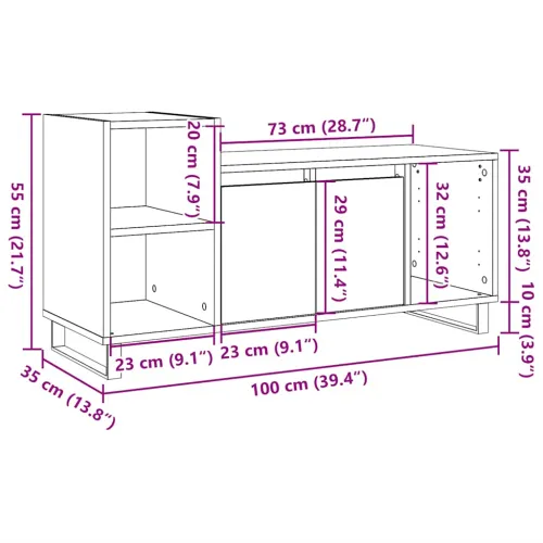 TV ormarić staro drvo 100x35x55 cm konstruirano drvo - Staro drvo 1 Cijena