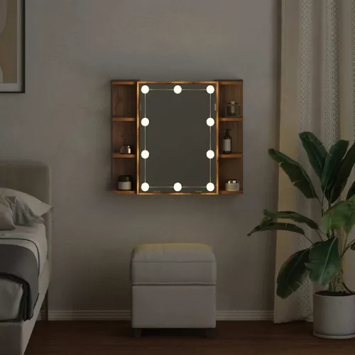 Ormar s ogledalom i LED-om Artisan hrast 70x16,5x60 cm - Hrast artisan Cijena