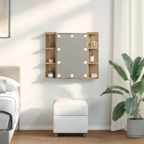 Ormar s ogledalom i LED-om Artisan hrast 70x16,5x60 cm - Hrast artisan Cijena