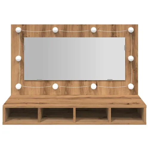 Ormarić s ogledalom i LED zaslonom Artisan hrast 90x31,5x62 cm - Hrast artisan Cijena