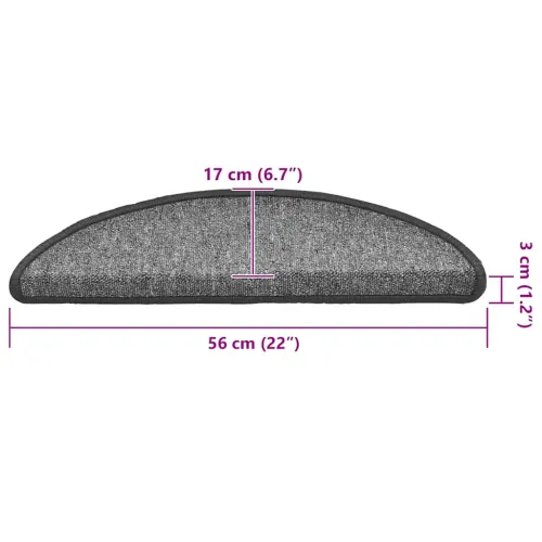 Prostirke za stepenice 20 kom 56x17x3 cm tamno sive poluokrugle - Tamnosiva 56 x 17 x 3 cm 20 Cijena
