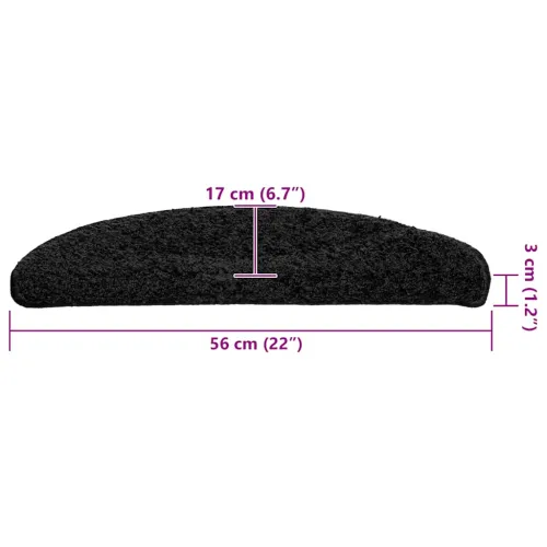 Prostirke za stepenice 20 kom 56x17x3 cm Crne poluokrugle - Crna 56 x 17 x 3 cm 20 Cijena