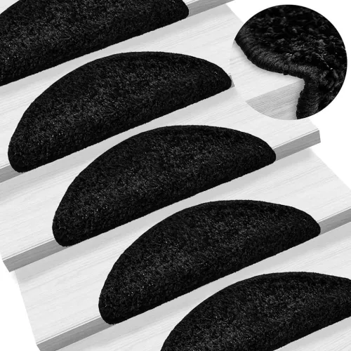 Prostirke za stepenice 20 kom 56x17x3 cm Crne poluokrugle - Crna 56 x 17 x 3 cm 20 Cijena