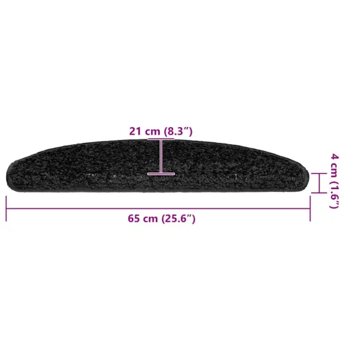 Prostirke za stepenice 20 kom 65x21x4 cm Crne poluokrugle velike - Crna 65 x 21 x 4 cm 20 Cijena