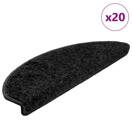 Prostirke za stepenice 20 kom 65x21x4 cm Crne poluokrugle velike - Crna 65 x 21 x 4 cm 20 Cijena