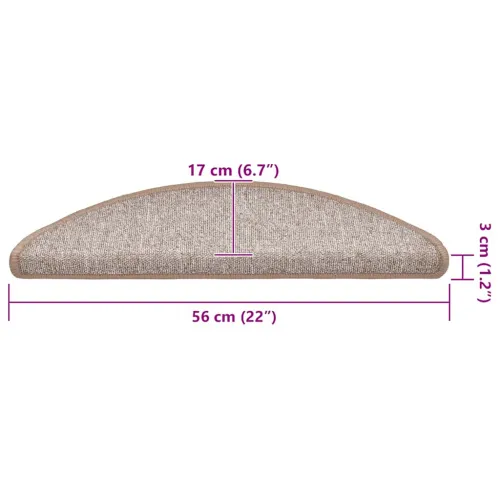 Prostirke za stepenice 20 kom 56x17x3 cm svijetlosmeđe poluokrugle - Svjetlosmeđa 56 x 17 x 3 cm 20 Cijena