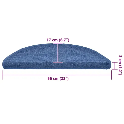 Prostirke za stepenice 20 kom 56x17x3 cm plave poluokrugle - Plava 56 x 17 x 3 cm 20 Cijena