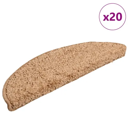 Prostirke za stepenice 20 kom 56x17x3 cm bež poluokrugle - Bež 56 x 17 x 3 cm 20 Cijena