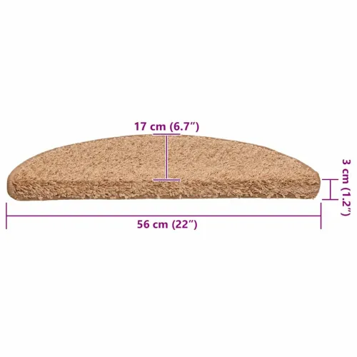 Prostirke za stepenice 20 kom 56x17x3 cm bež poluokrugle - Bež 56 x 17 x 3 cm 20 Cijena