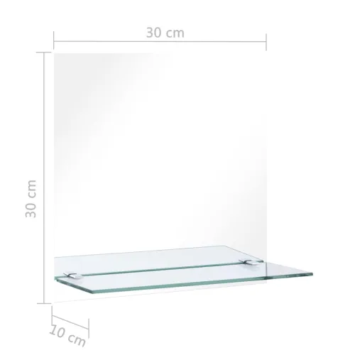 Zidno ogledalo s policom 30 x 30 cm od kaljenog stakla - 30 x 30 cm Pravokutno Cijena