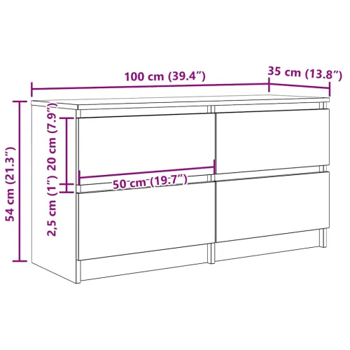 TV ormarić bijeli 100x35x54 cm od konstruiranog drva - Bijela 1 100 cm (4 ladice) Cijena