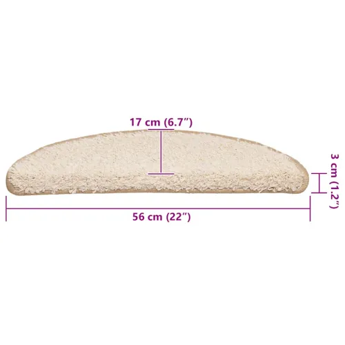 Prostirke za stepenice 20 kom 56x17x3 cm krem poluokrugle - Krema 56 x 17 x 3 cm 20 Cijena