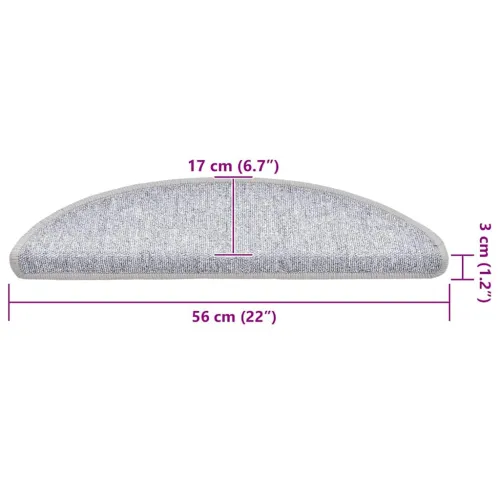 Prostirke za stepenice 20 kom 56x17x3 cm svijetlo sive poluokrugle - Svjetlosiva 56 x 17 x 3 cm 20 Cijena