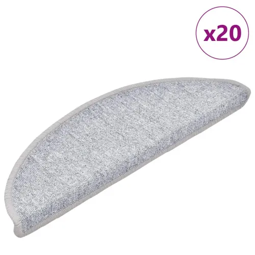 Prostirke za stepenice 20 kom 56x17x3 cm svijetlo sive poluokrugle - Svjetlosiva 56 x 17 x 3 cm 20 Cijena