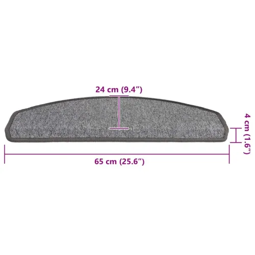 Prostirke za stepenice 20 kom 65x24x4 cm tamno sive poluokrugle velike - Tamnosiva 65 x 24 x 4 cm 20 Cijena