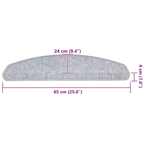 Prostirke za stepenice 20 kom 65x24x4 cm svijetlo sive poluokrugle velike - Svjetlosiva 65 x 24 x 4 cm 20 Cijena