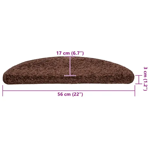 Prostirke za stepenice 20 kom 56x17x3 cm smeđe poluokrugle - Smeđa 56 x 17 x 3 cm 20 Cijena