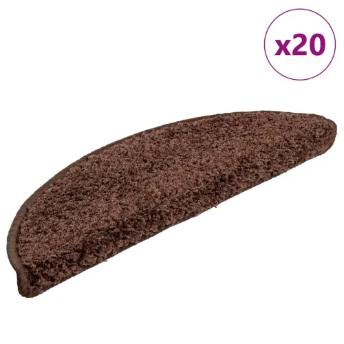 Prostirke za stepenice 20 kom 56x17x3 cm smeđe poluokrugle - Smeđa 56 x 17 x 3 cm 20 Cijena