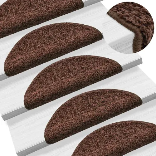 Prostirke za stepenice 20 kom 56x17x3 cm smeđe poluokrugle - Smeđa 56 x 17 x 3 cm 20 Cijena