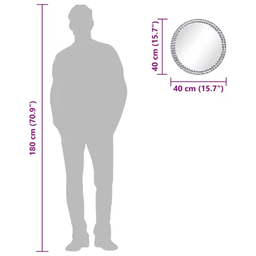 Zidno ogledalo od kaljenog stakla 40 cm Cijena