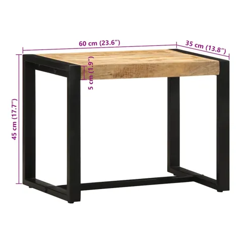 Klupa 60x35x45 cm Puno grubo drvo Mango - 60 cm drvo manga 60 cm drvo manga Cijena