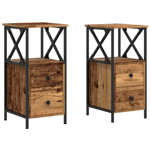 Noćni ormarići 2 kom Staro drvo 34x35,5x70 cm Konstruirano drvo - Staro drvo 2 Staro drvo 2 Cijena