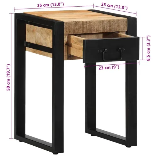 Pomoćni stol 35x35x50 cm Puno grubo drvo Mango - 1 Grubo masivno drvo manga Cijena