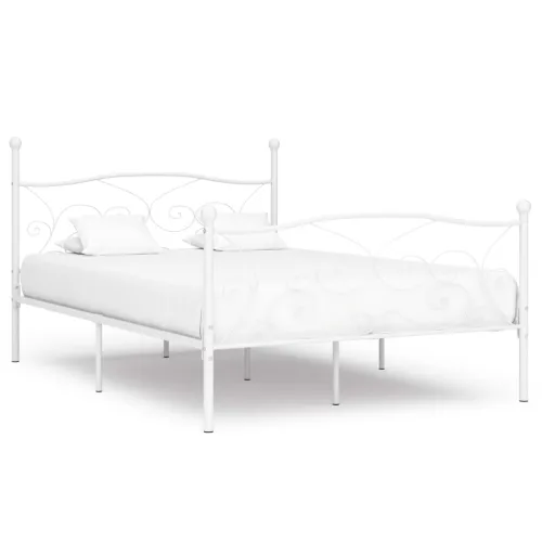 Okvir za krevet s podnicama bijeli metalni 120 x 200 cm - Bijela 120 x 200 cm Cijena