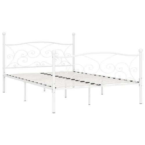 Okvir za krevet s podnicama bijeli metalni 120 x 200 cm - Bijela 120 x 200 cm Cijena