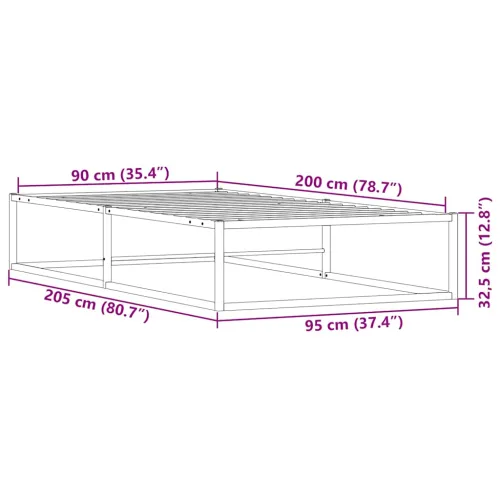 Okvir kreveta bez madraca bijeli 90x200 cm metal - Bijela 90 x 200 cm Cijena
