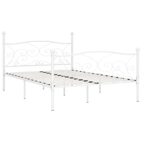 Okvir za krevet s podnicama bijeli metalni 140 x 200 cm - Bijela 140 x 200 cm Cijena