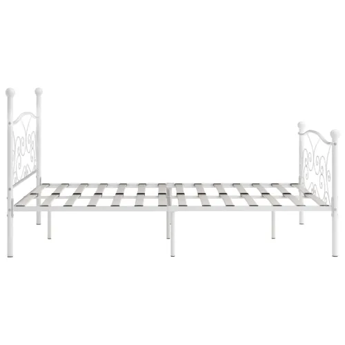 Okvir za krevet s podnicama bijeli metalni 180 x 200 cm - Bijela 180 x 200 cm Bijela 180 x 200 cm Cijena