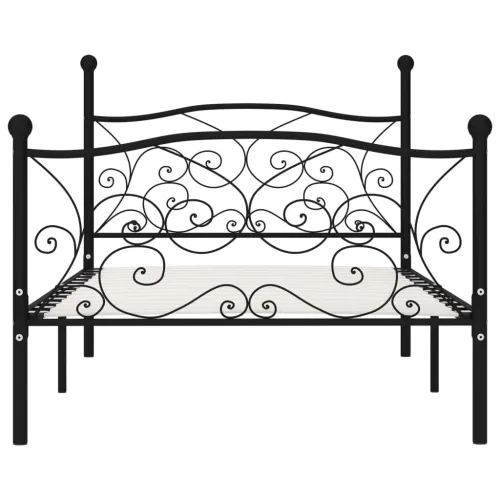 Okvir za krevet s podnicama crni metalni 90 x 200 cm - Crna 90 x 200 cm Crna 90 x 200 cm Cijena