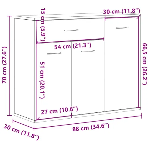 Komoda Staro drvo 88x30x70 cm Konstruirano drvo - Staro drvo Cijena