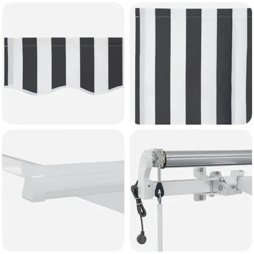 Automatska sklopiva tenda antracit&bijela 600x300 cm - Antracit i bijela 600 x 300 cm s bijelim okvirom Cijena