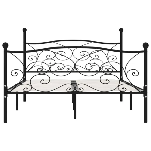 Okvir za krevet s podnicama crni metalni 160 x 200 cm - Crna 160 x 200 cm Crna 160 x 200 cm Cijena