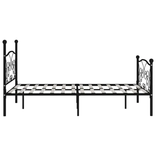 Okvir za krevet s podnicama crni metalni 160 x 200 cm - Crna 160 x 200 cm Crna 160 x 200 cm Cijena