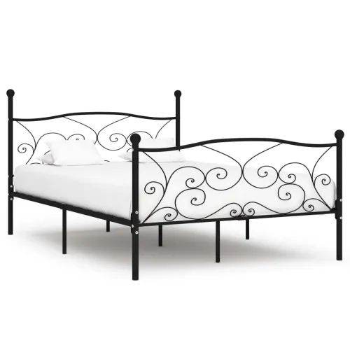 Okvir za krevet s podnicama crni metalni 160 x 200 cm - Crna 160 x 200 cm Crna 160 x 200 cm Cijena