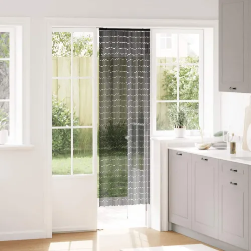 Zavjesa za vrata protiv muha za kamper tamnosiva 56x185 cm bambus - Tamno siva 56 x 185 cm Cijena