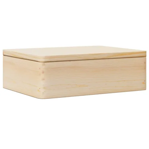 Drvena kutija s poklopcem 40x30x13 cm Puno drvo Bor - Prirodna 40 x 30 x 13 cm s poklopcem Cijena