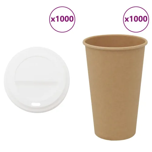 papirnate šalice za kavu s poklopcima 1000 kom 16 oz 400 ml - 1 400 ml 400 ml Cijena