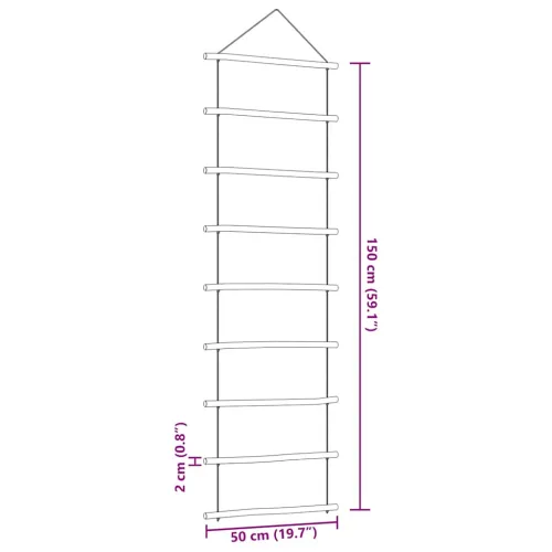 Zidni ukras u obliku ljestava 50x150 cm prirodna grana - 50 x 150 cm Cijena