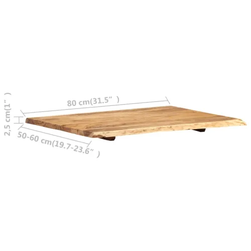 Stolna ploča od masivnog bagremovog drva 80 x (50-60) x 2,5 cm - 80 x 60 x 2.5 cm Cijena