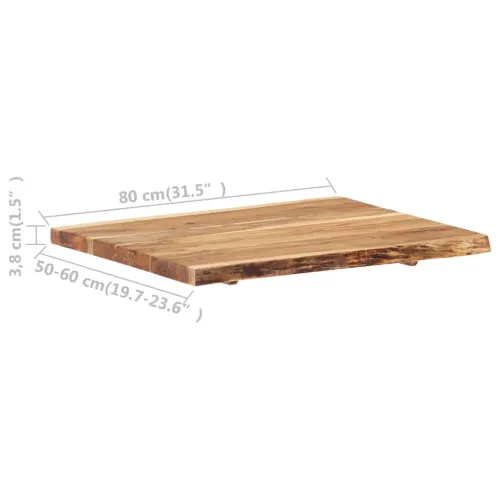 Stolna ploča od masivnog bagremovog drva 80 x (50-60) x 3,8 cm - 80 x 60 x 3.8 cm Cijena