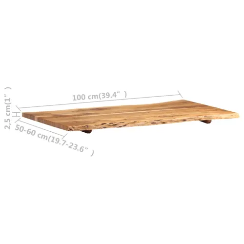 Stolna ploča od masivnog bagremovog drva 100 x (50-60) x 2,5 cm - 100 x 60 x 2.5 cm Cijena